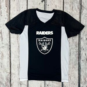 Oakland Raiders Flag Football Boys Kids Reversible Jersey Youth Black and White